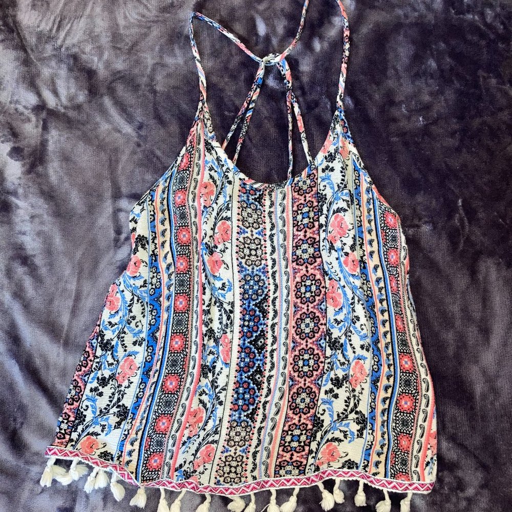 IJOAH Tribal Print Flowy Tank Top